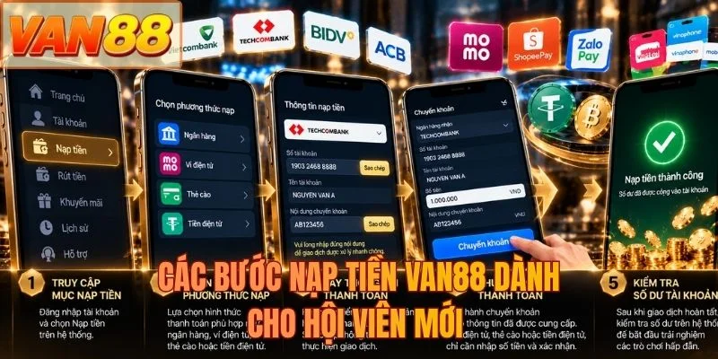 Các bước nạp tiền VAN88 dành cho hội viên mới 